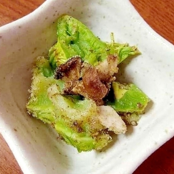 ●簡単節約つまみ♪ブロッコリー茎椎茸チップス和え●